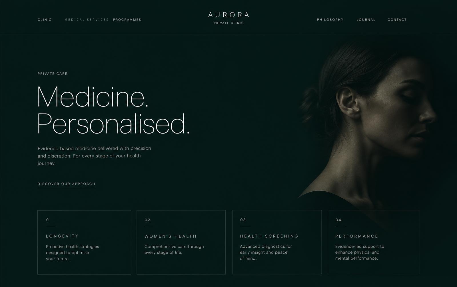 Aurora private clinic website concept