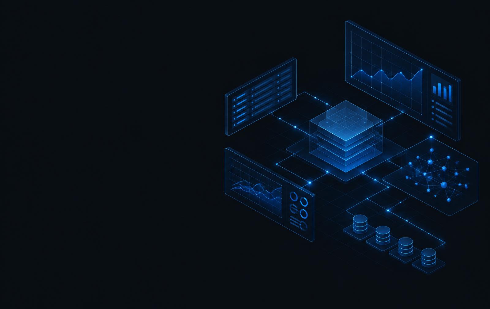 Vector B2B data platform website concept